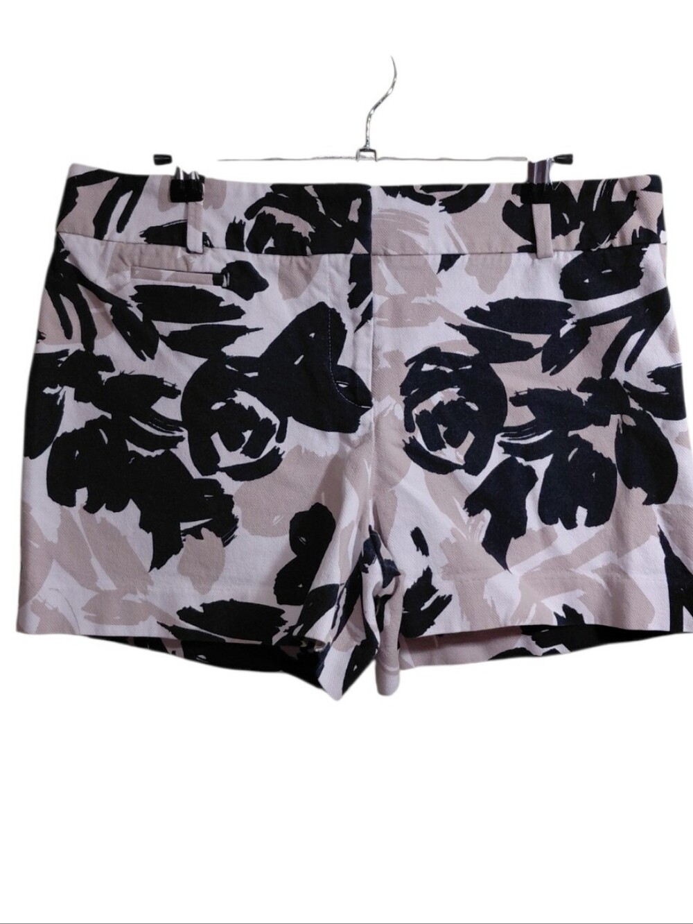 LOFT Floral Print Jean Shorts - Blush Tan & Black